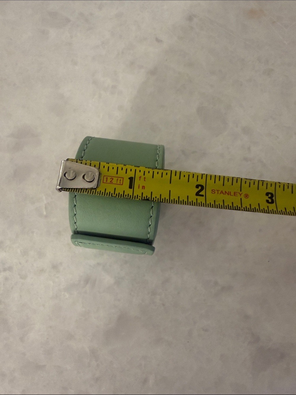 Loewe Mint Green Embossed Leather Cuff Belt with Tan Interior - Picture 5 of 5